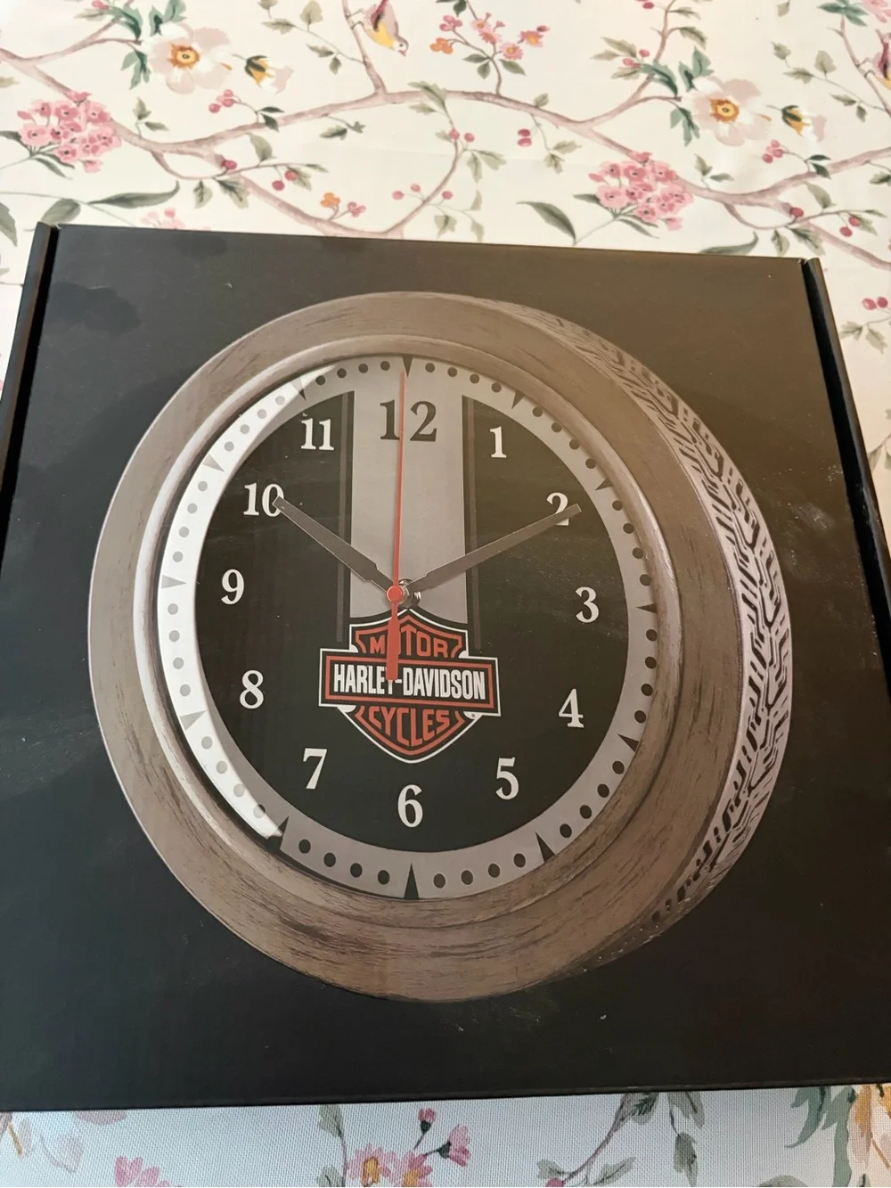 Harley-Davidson Black & Gray Wall Clock with Orange Logo